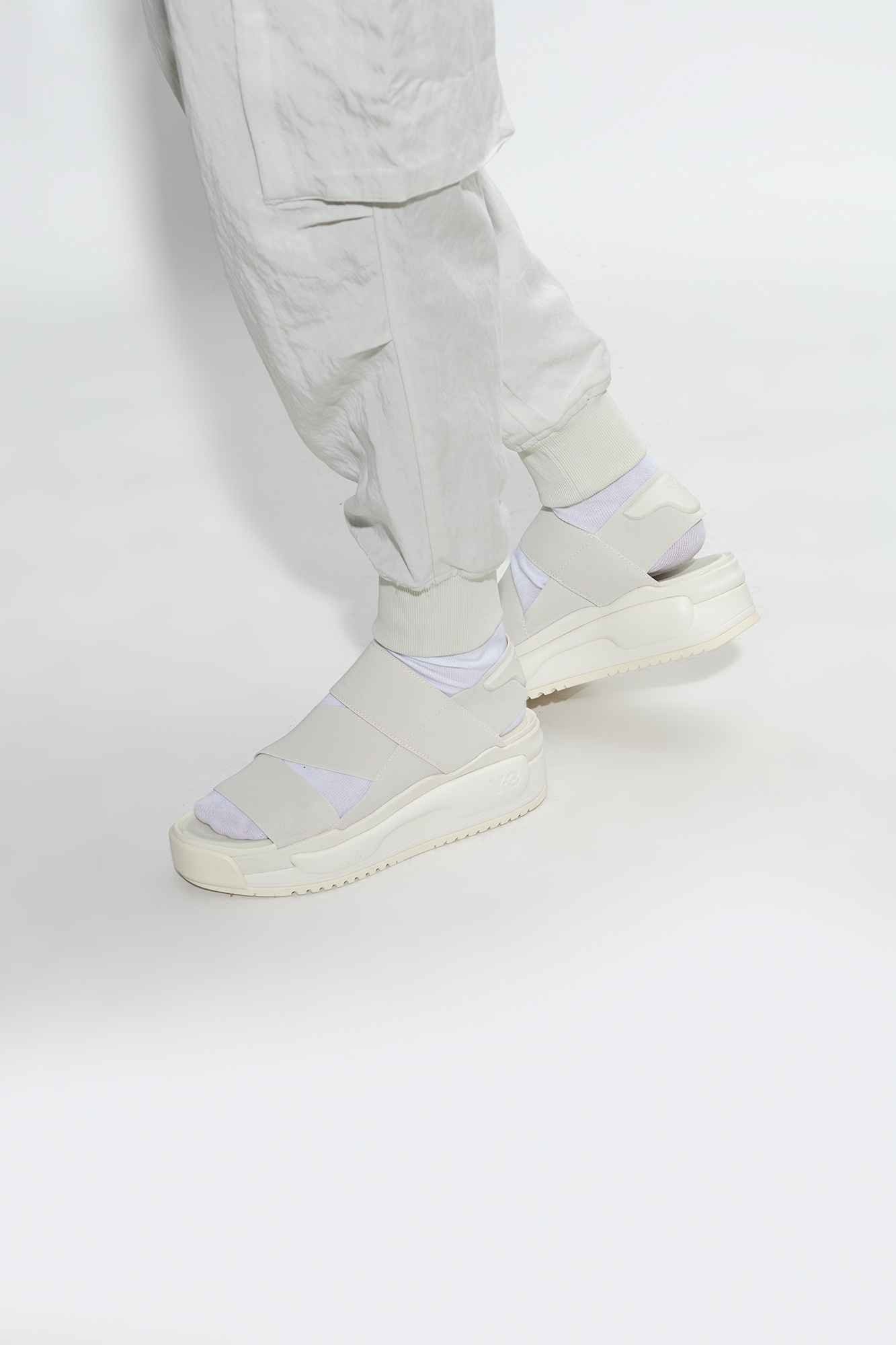 Cream 'Rivalry' platform sandals Y-3 Yohji Yamamoto - Vitkac GB